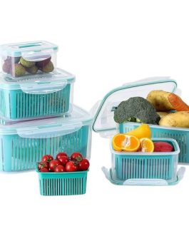 Recipientes para almacenamiento de fruta para nevera con tapas y coladores de drenaje
